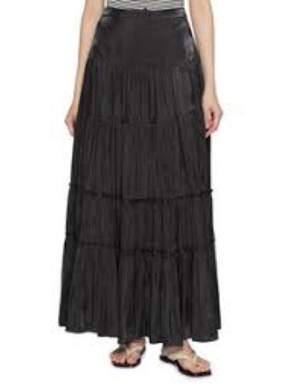 Jessica Black Tiered Maxi Skirt with Flowing Ruffles